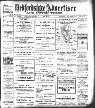 cover page of Luton Times and Advertiser published on May 12, 1911