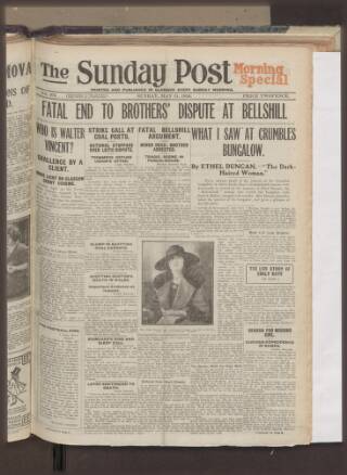 cover page of Sunday Post published on May 11, 1924