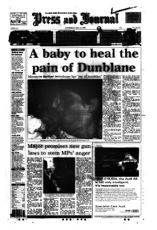 cover page of Aberdeen Press and Journal published on May 11, 1996