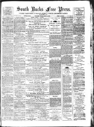 cover page of South Bucks Free Press published on May 12, 1882