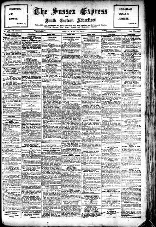 cover page of Sussex Express published on May 12, 1922