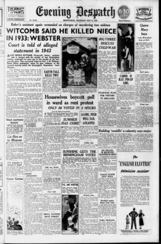 cover page of Evening Despatch published on May 11, 1950