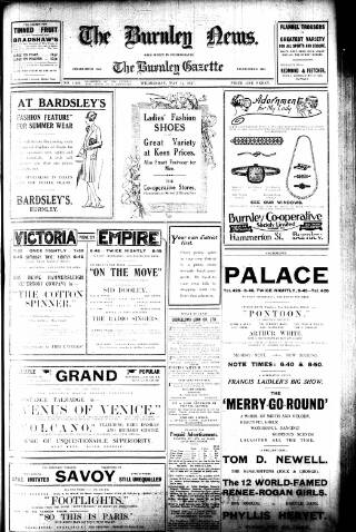 cover page of Burnley News published on May 11, 1927