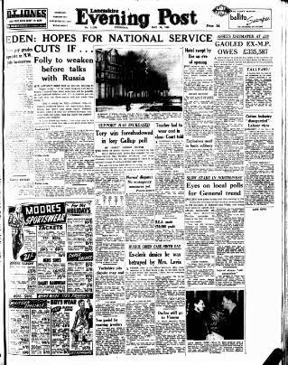 cover page of Lancashire Evening Post published on May 12, 1955