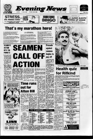 cover page of Edinburgh Evening News published on May 12, 1988