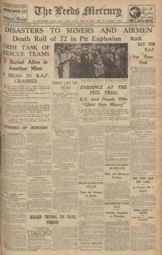 cover page of Leeds Mercury published on May 11, 1938