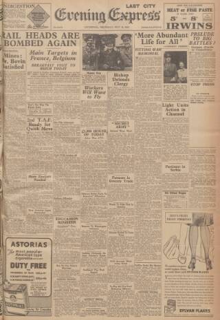 cover page of Liverpool Evening Express published on May 11, 1944