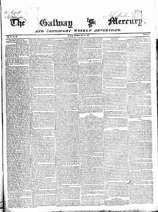 cover page of Galway Mercury, and Connaught Weekly Advertiser published on May 11, 1850