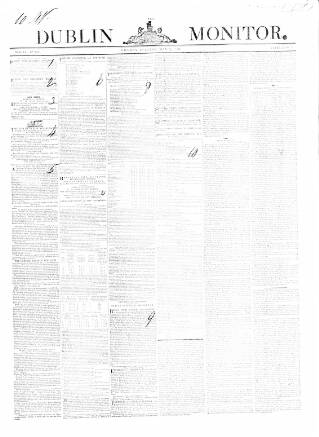 cover page of Dublin Monitor published on May 12, 1845