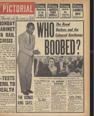 cover page of Sunday Mirror published on May 11, 1958