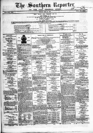 cover page of Southern Reporter and Cork Commercial Courier published on May 12, 1868