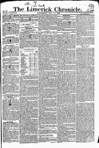 cover page of Limerick Chronicle published on May 11, 1836