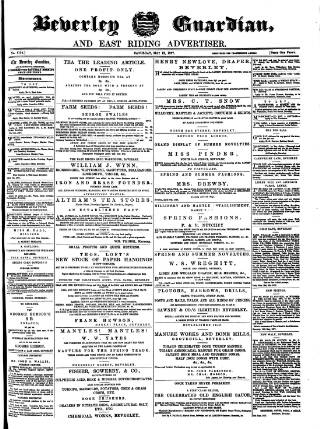 cover page of Beverley Guardian published on May 12, 1877