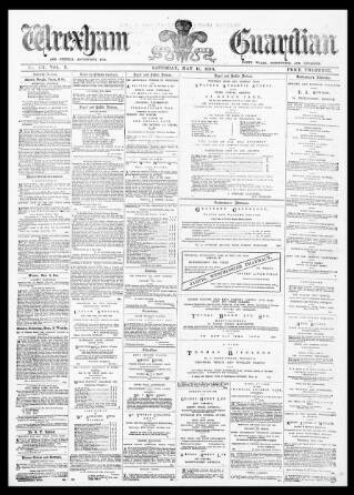 cover page of Wrexham Guardian and Denbighshire and Flintshire Advertiser published on May 11, 1878