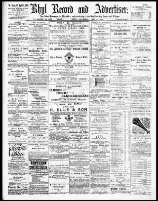 cover page of Rhyl Record and Advertiser published on May 12, 1888