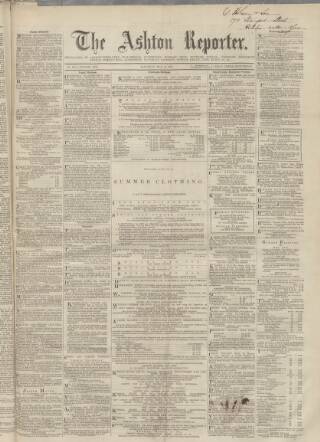 cover page of Ashton Reporter published on May 11, 1867