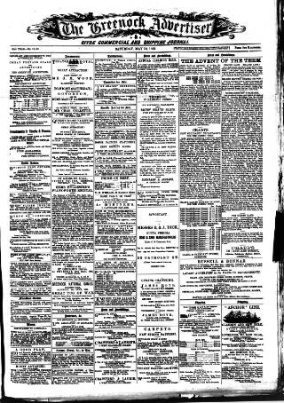 cover page of Greenock Advertiser published on May 12, 1883