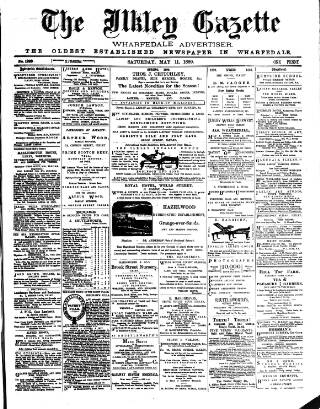 cover page of Ilkley Gazette and Wharfedale Advertiser published on May 11, 1889