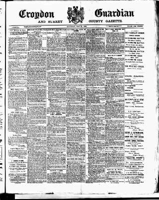 cover page of Croydon Guardian and Surrey County Gazette published on May 11, 1889