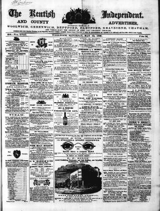 cover page of Kentish Independent published on May 12, 1860