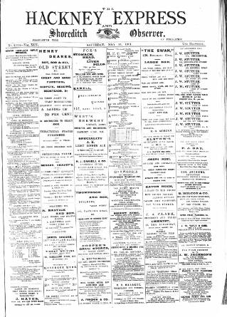 cover page of Shoreditch Observer published on May 11, 1901