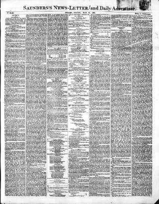 cover page of Saunders's News-Letter published on May 12, 1865