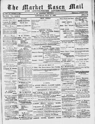 cover page of Market Rasen Weekly Mail published on May 11, 1889