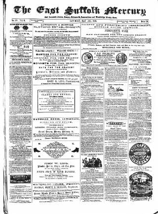 cover page of East Suffolk Mercury and Lowestoft Weekly News published on May 14, 1859