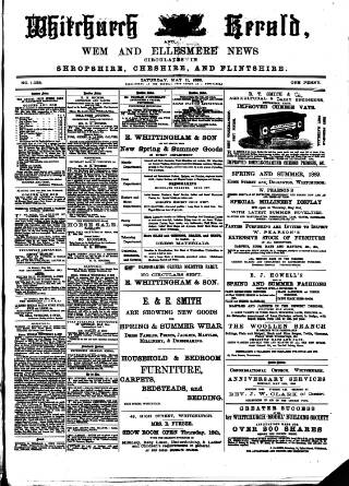 cover page of Whitchurch Herald published on May 11, 1889
