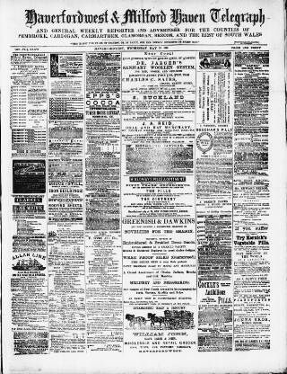 cover page of Haverfordwest & Milford Haven Telegraph published on May 29, 1889
