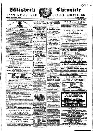 cover page of Wisbech Chronicle, General Advertiser and Lynn News published on May 12, 1860