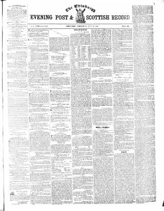 cover page of Edinburgh Evening Post and Scottish Standard published on May 23, 1849