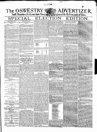 cover page of Oswestry Advertiser published on May 12, 1877