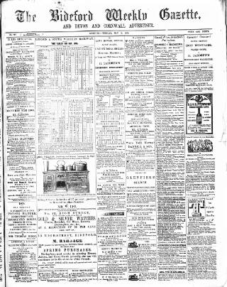 cover page of North Devon Gazette published on May 12, 1868