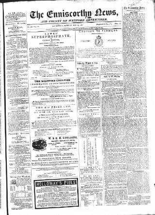 cover page of Enniscorthy News published on May 11, 1867