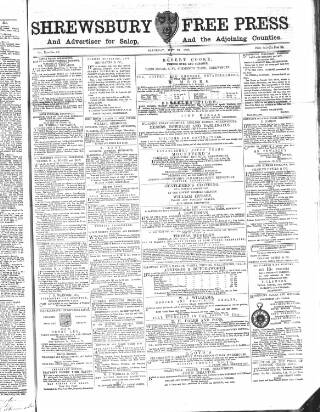 cover page of Shrewsbury Free Press, and Advertiser for Salop published on May 26, 1866