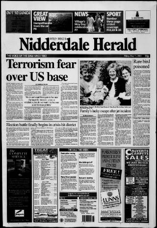 cover page of Pateley Bridge & Nidderdale Herald published on May 11, 2001