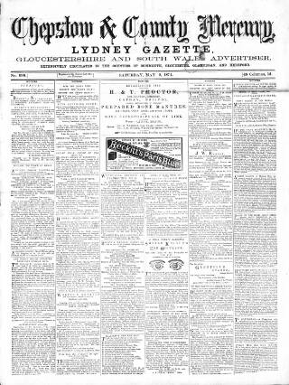 cover page of Chepstow & County Mercury published on May 9, 1874