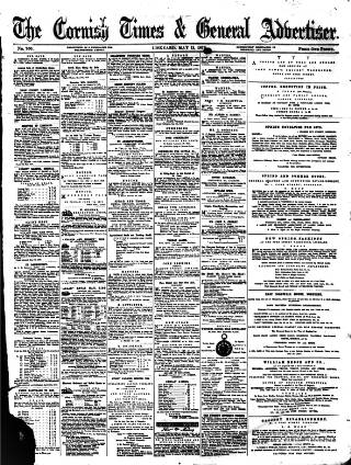cover page of Cornish Times published on May 11, 1872