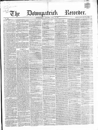 cover page of Downpatrick Recorder published on May 12, 1866
