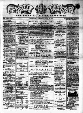 cover page of Coleraine Chronicle published on May 12, 1888