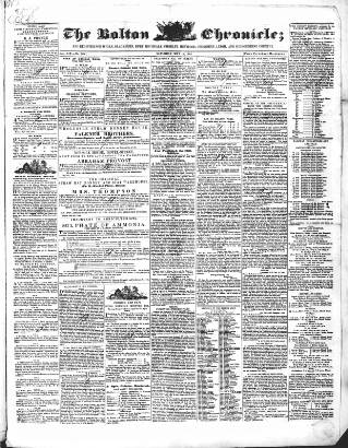 cover page of Bolton Chronicle published on May 11, 1844