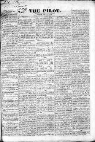 cover page of The Pilot published on May 12, 1830