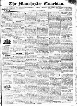 cover page of Manchester Guardian published on May 11, 1822