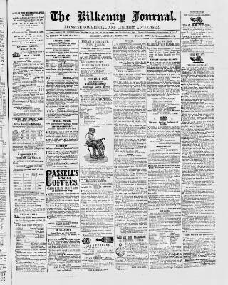 cover page of Kilkenny Journal, and Leinster Commercial and Literary Advertiser published on May 11, 1872