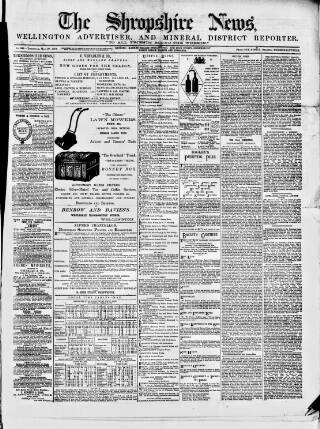 cover page of Shropshire News published on May 29, 1873