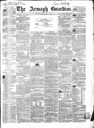cover page of Armagh Guardian published on May 11, 1855
