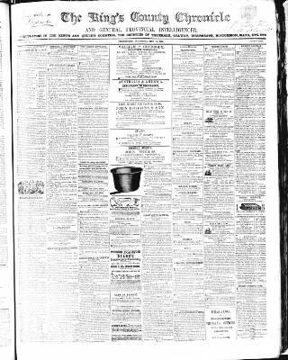 cover page of Kings County Chronicle published on May 12, 1858
