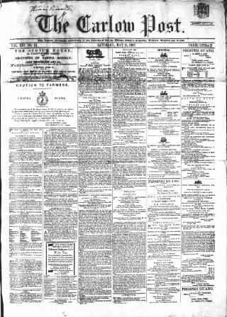 cover page of Carlow Post published on May 11, 1867