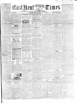 cover page of East Kent Times published on May 21, 1864